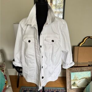 Ruby White Button-Front Denim Jacket